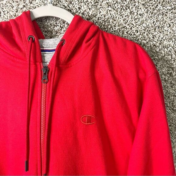 Champion Jacket Men’s Small Red Fleece PowerBlend Full Zip Up Hooded NWT - Picture 2 of 7